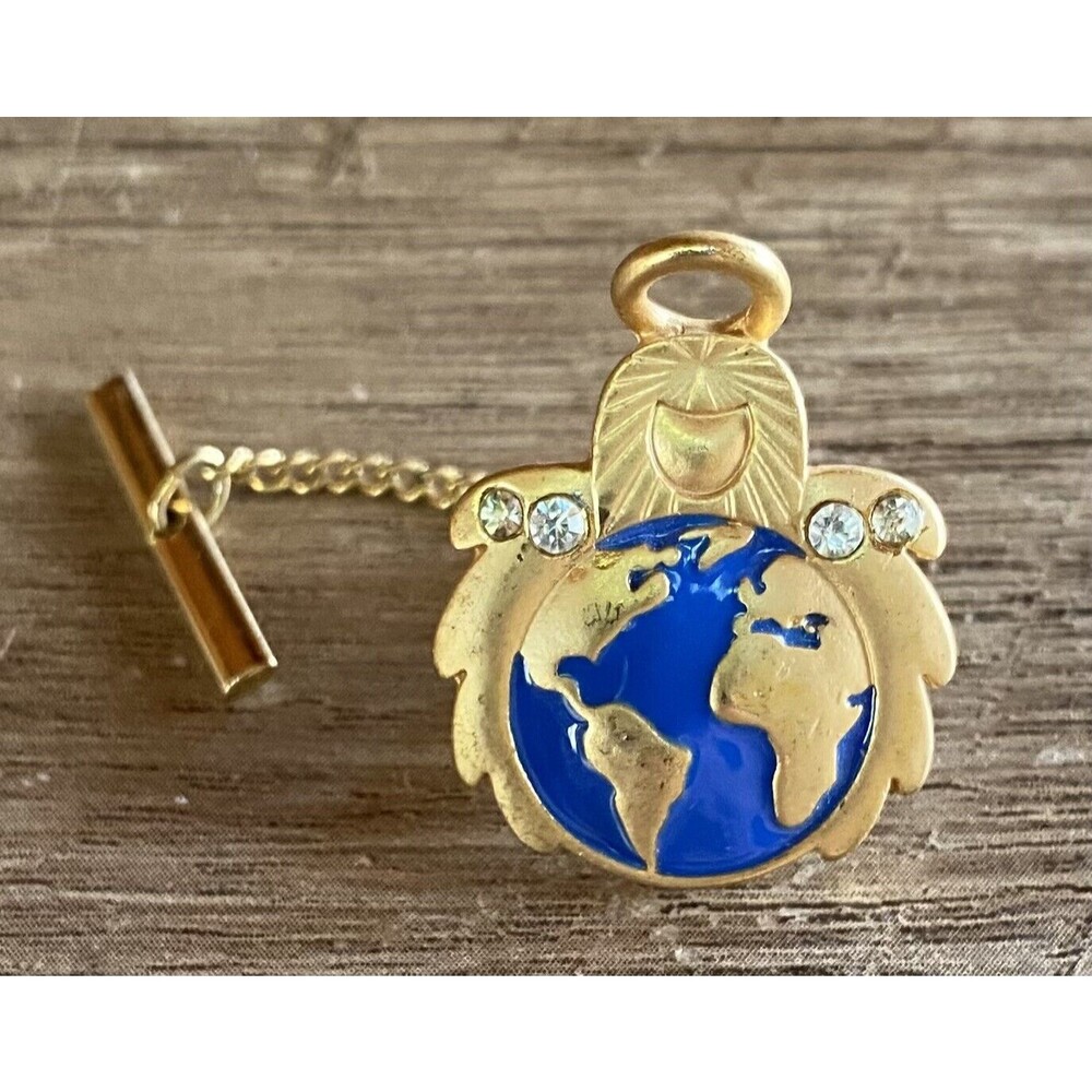 Men’s Tie Pin Angel Of Travel Wings Globe